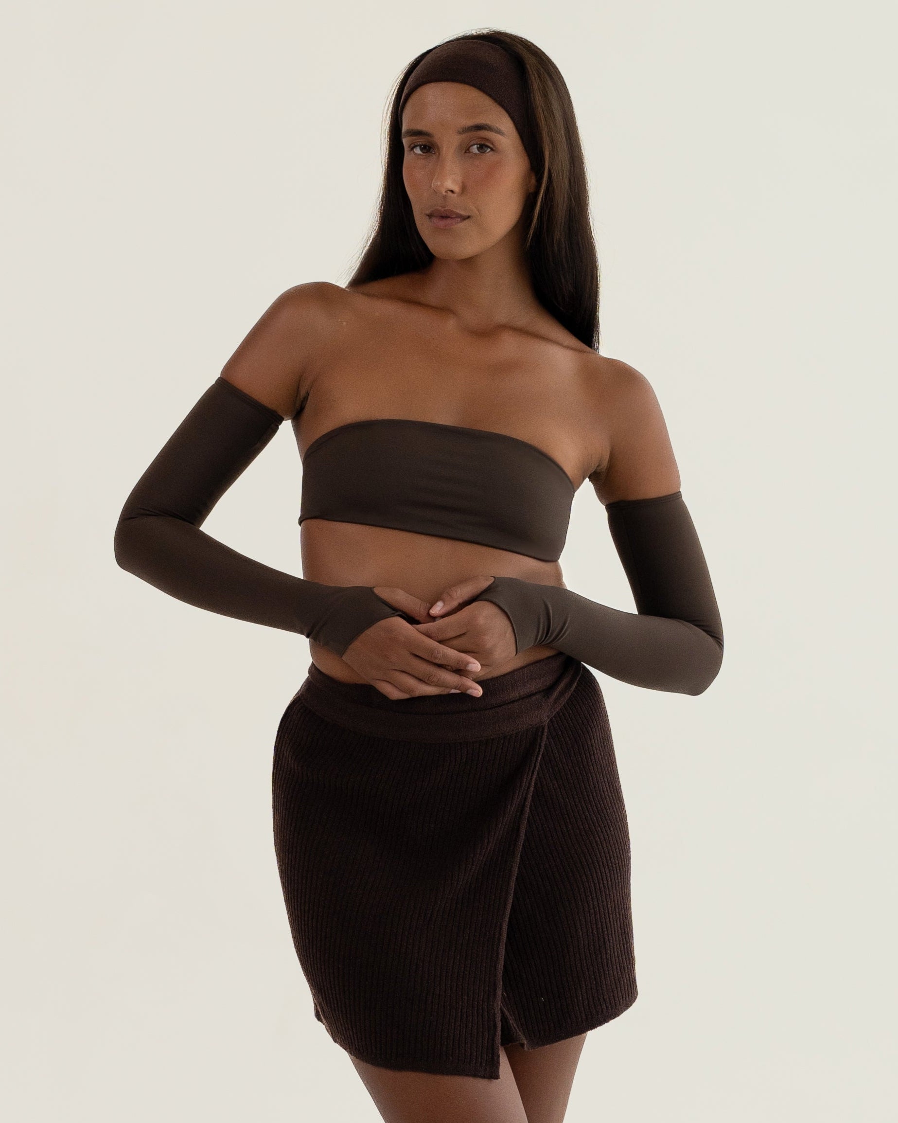 Cacao Mini Wrap Skirt