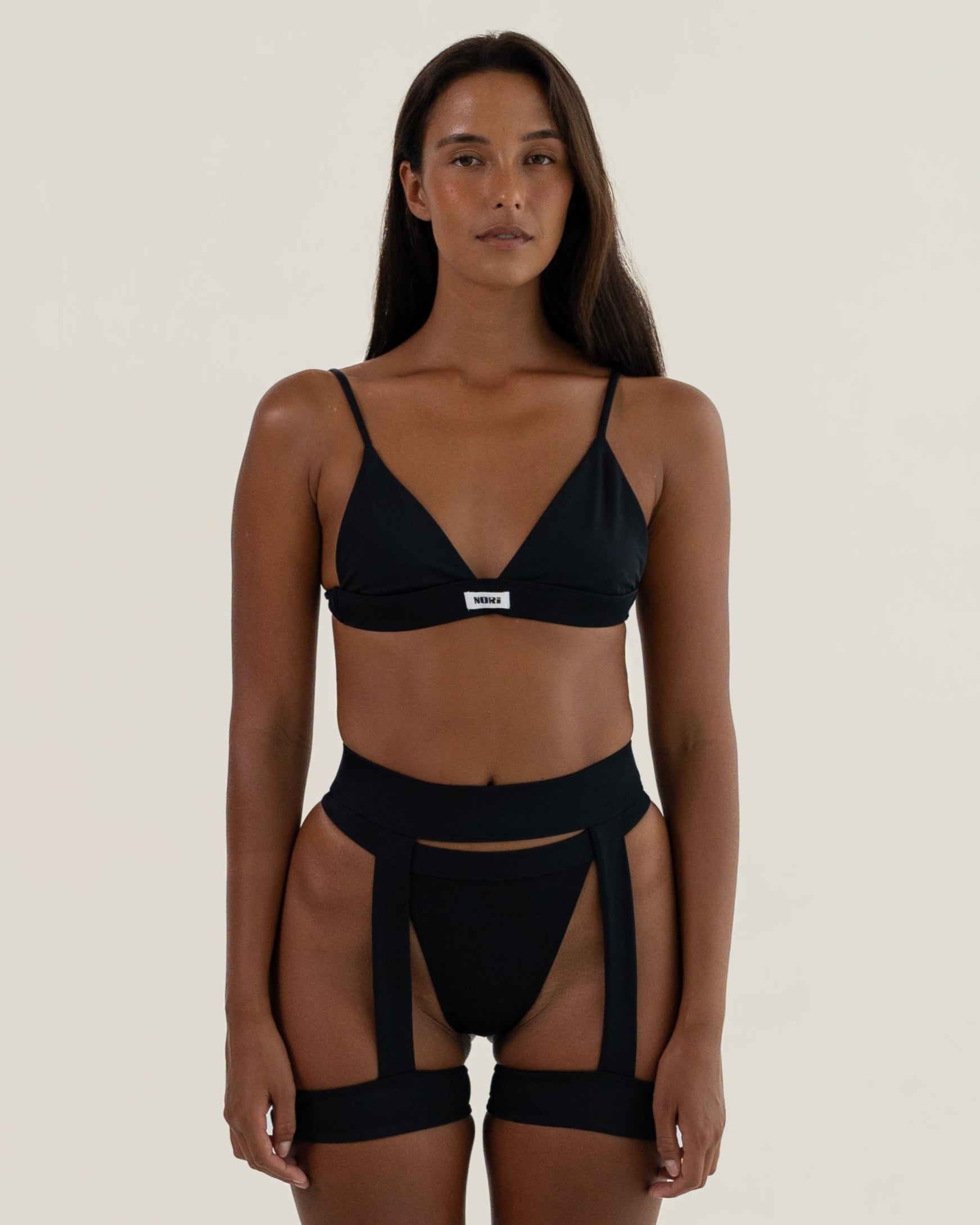 Black Thigh Garter Set