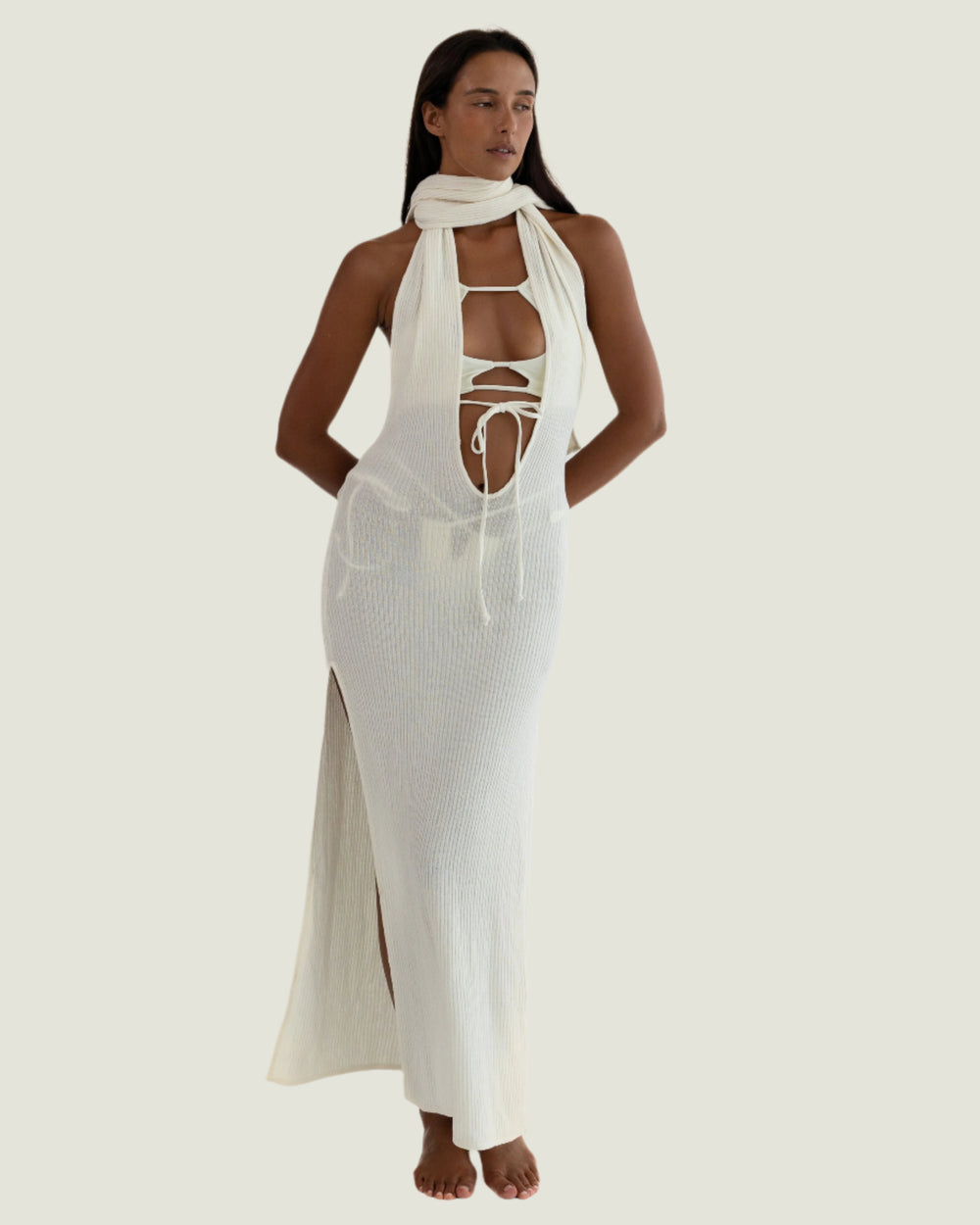 Ivory Scarf Dress