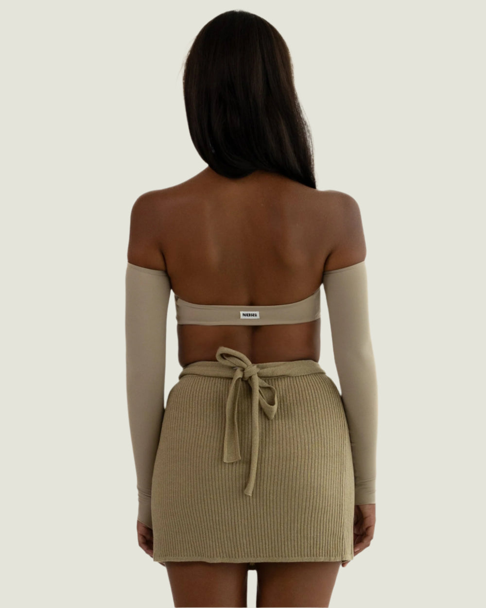 Nude Mini Wrap Skirt