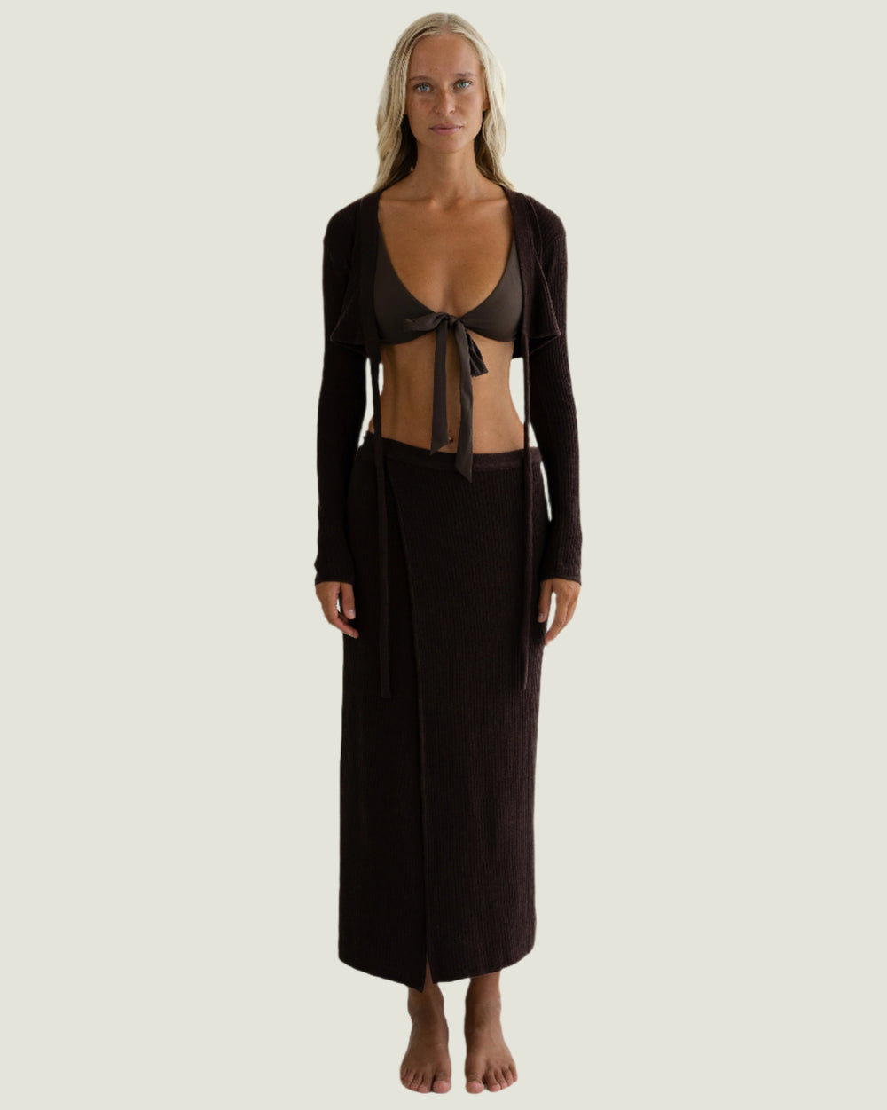 Cacao Long Wrap Skirt
